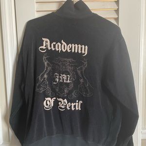 Super soft terry cloth juicy couture mens jm zip up sweatshirt black